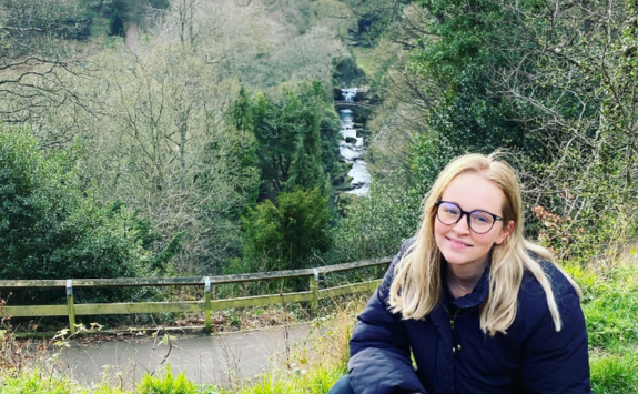 Mollie in Jesmond Dene as a student